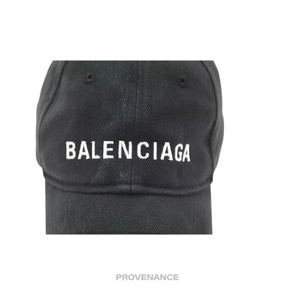 🔴 Balenciaga Embroidered Logo Cap - Washed Black - Picture 8 of 10